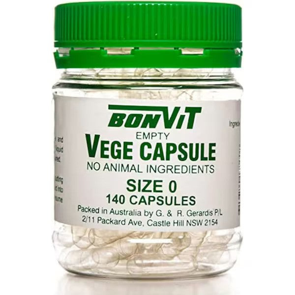 Bonvit Empty Vege Capsules Size '0' 140 capsules