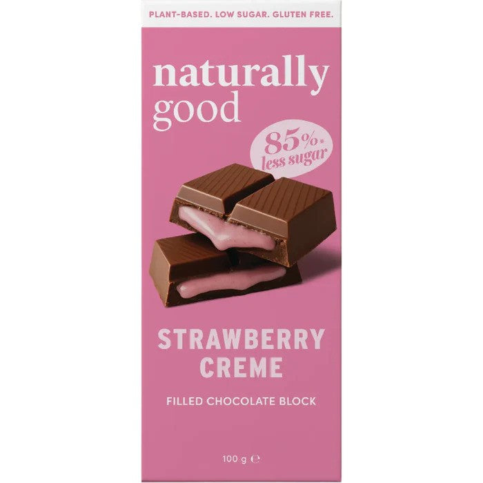 Naturally Good Filled Chocolate Block Strawberry Creme 100g