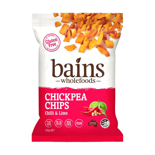 Bains Wholefoods Chickpea Chips Chilli & Lime 100g