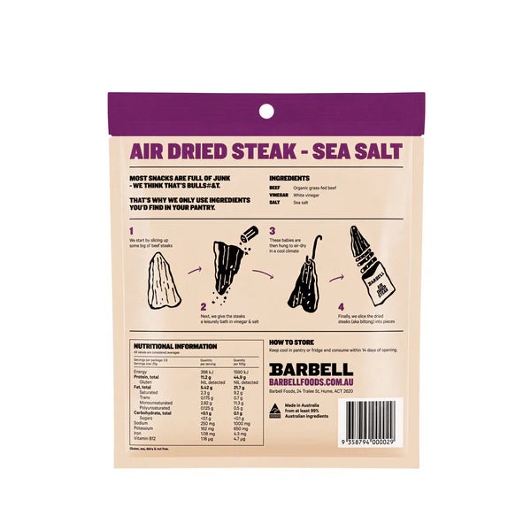 Barbell Seasalt Air Dried Steak 70g