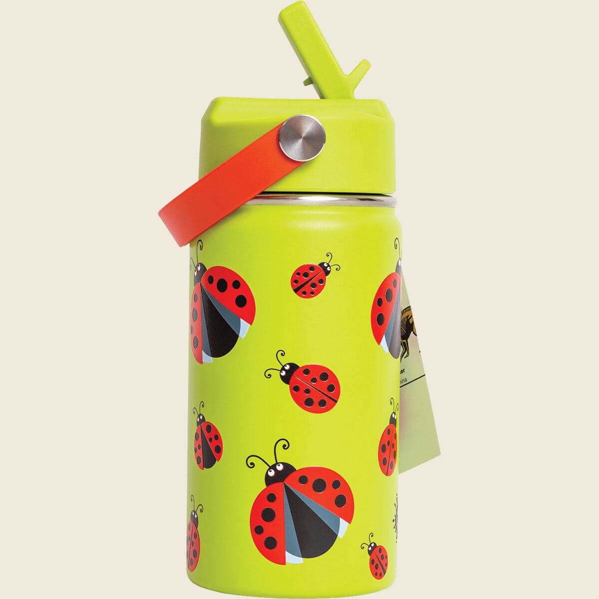 Cheeki Kids Insulated Bottle Ladybug 400ml with straw up