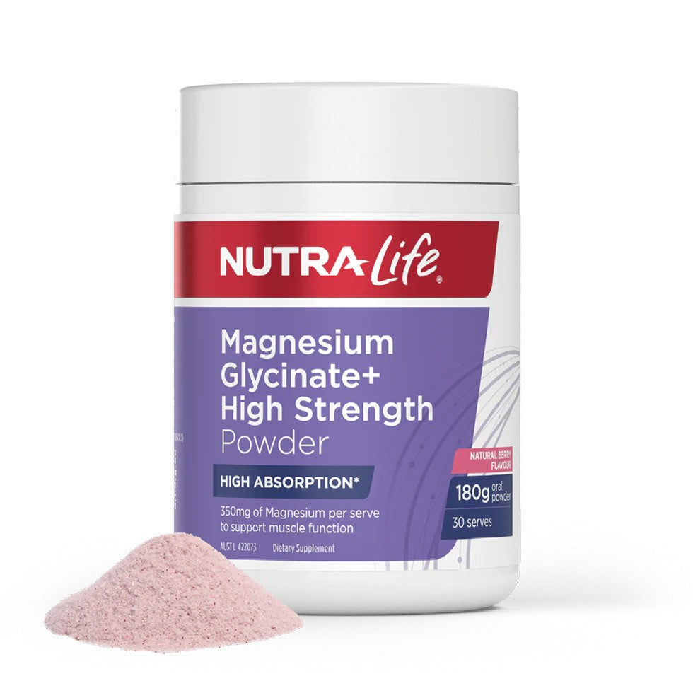 Nutra Life Magnesium Glycinate+ High Strength Powder 180g