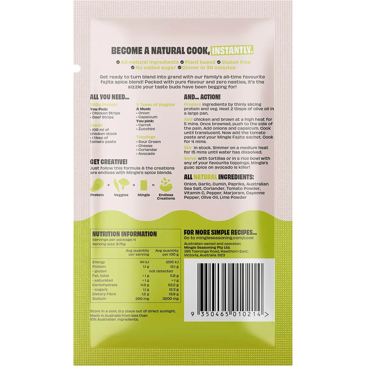 Mingle Sachet Mexican Fajita 30g