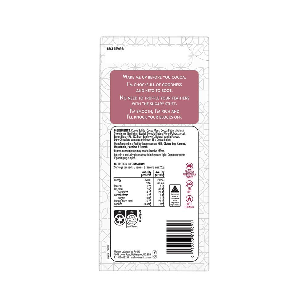 Melrose Ignite Keto Rich Dark Chocolate 100g
