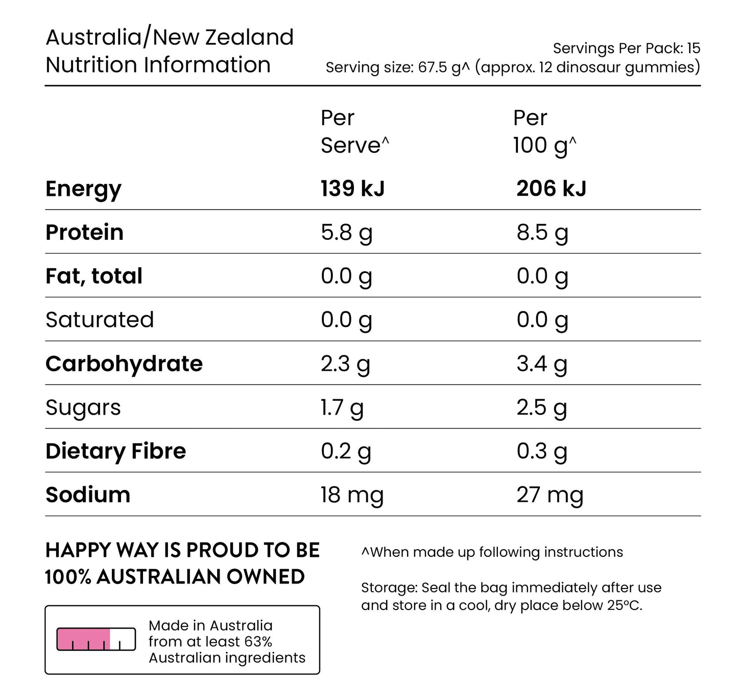 Happy Way Strawberry Flavour Happy Gummies Mix 210g