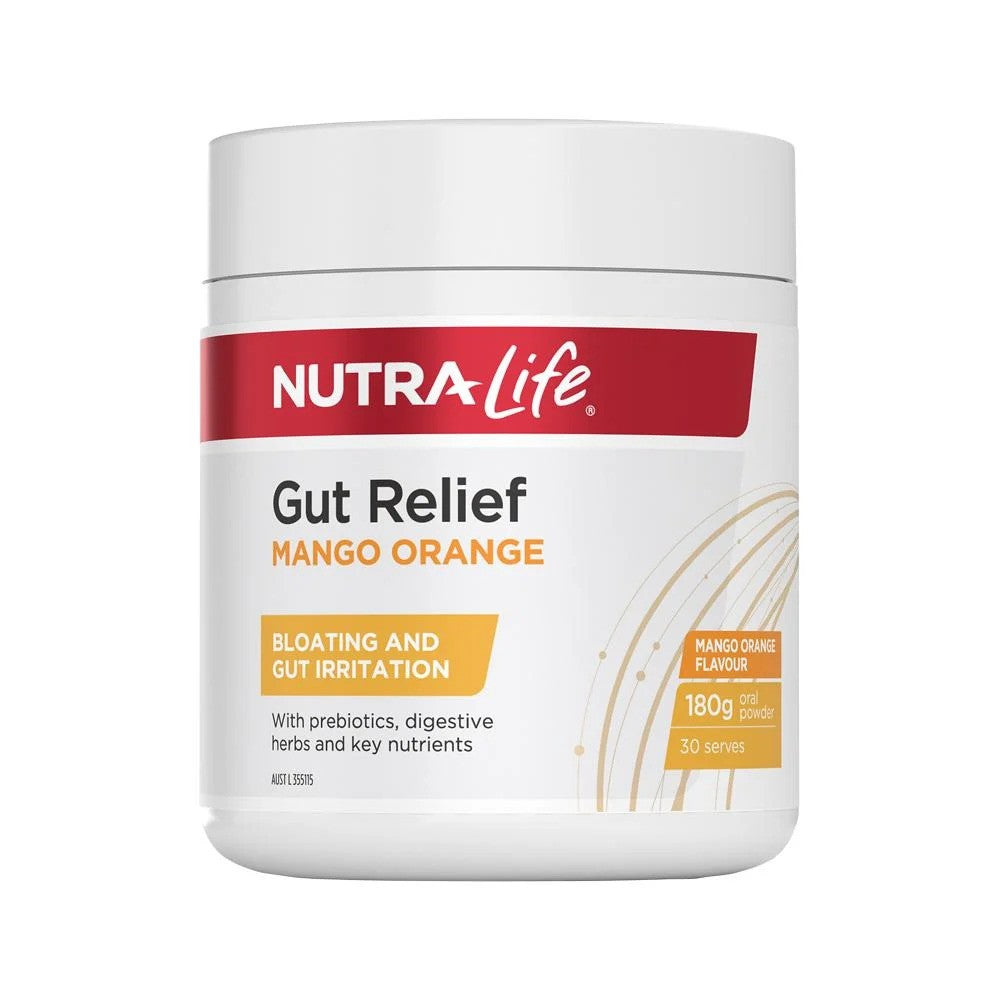 NutraLife Gut Relief Mango/Orange Oral Powder 180g