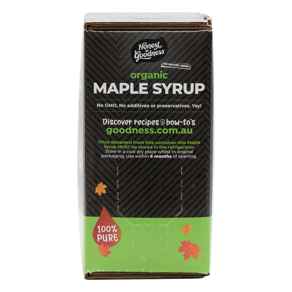 Honest to Goodness Organic Maple Syrup 5L side 2