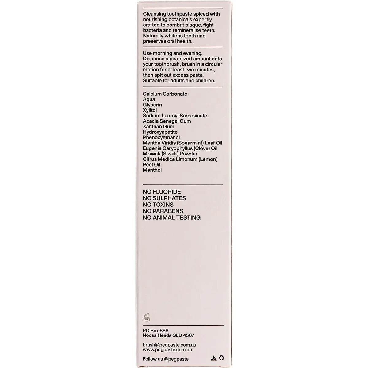 Peg Paste Natural Toothpaste with Hydroxyapatite Sacred Clove 190g
