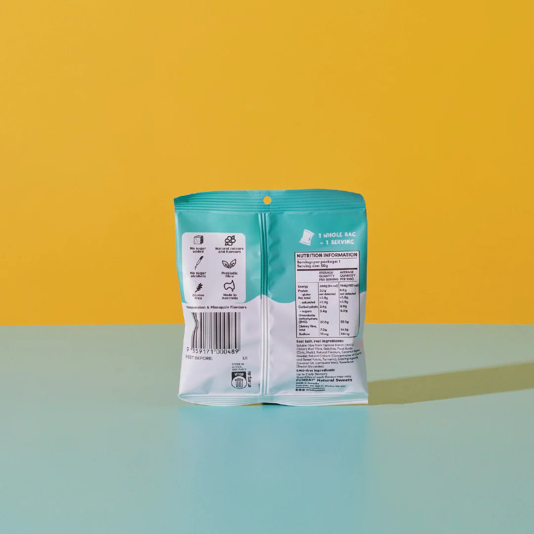 Funday Natural Sweets Coconut Watermelon Gummies 50g