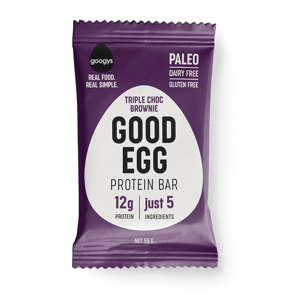 Googys Good Egg Triple Choc Brownie Good Egg Protein Bar 55g