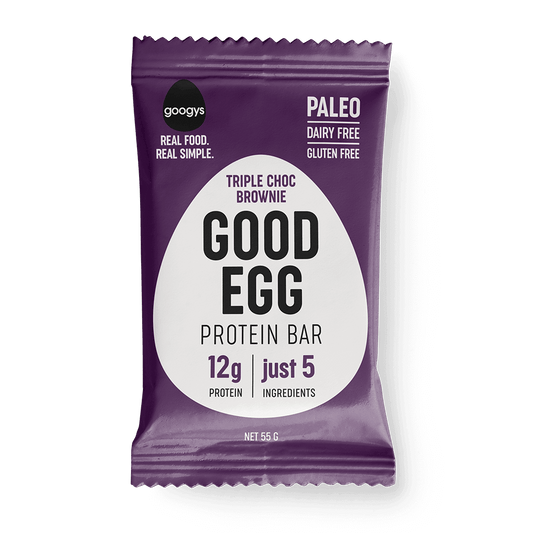 Googys Good Egg Triple Choc Brownie Good Egg Protein Bar 55g