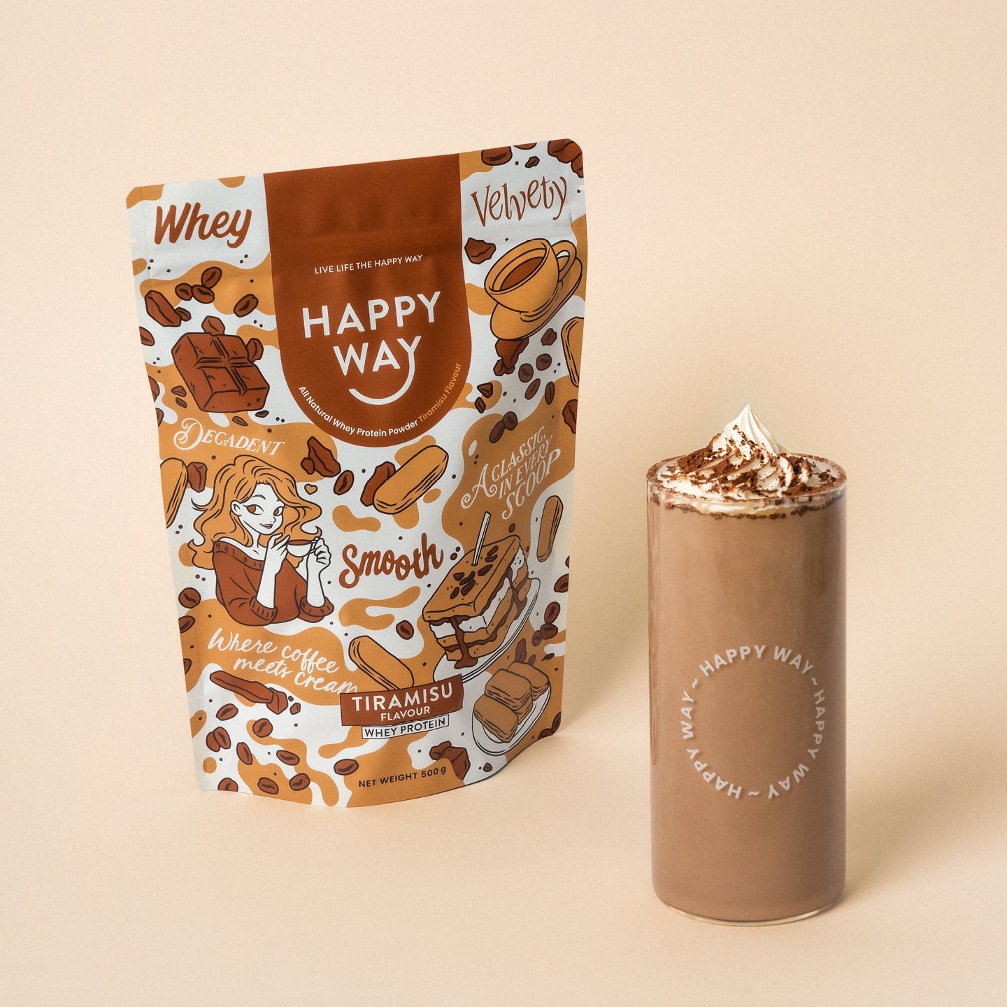 Happy Way Tiramisu Whey Protein Powder