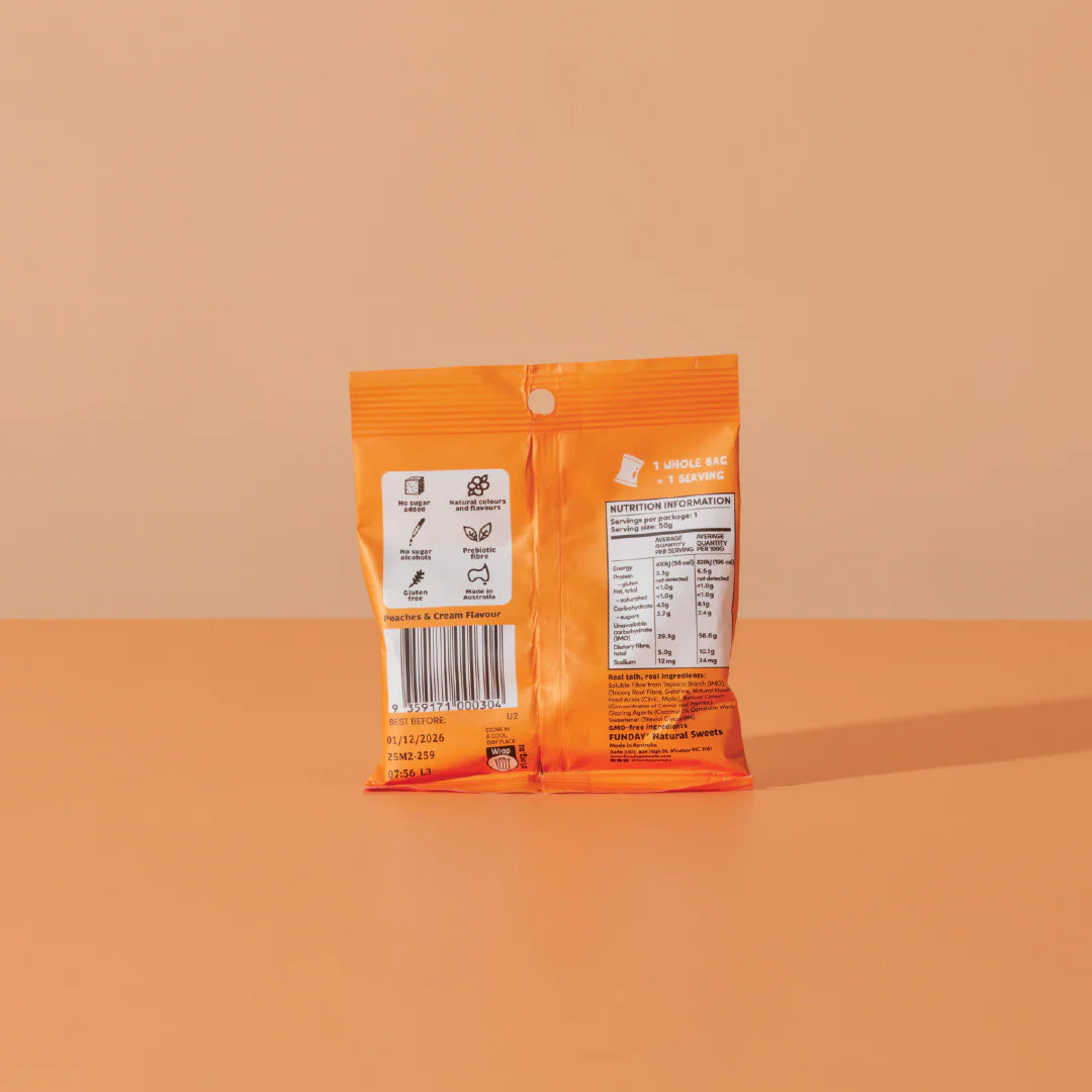 Funday Natural Sweets Peaches and Cream 50g