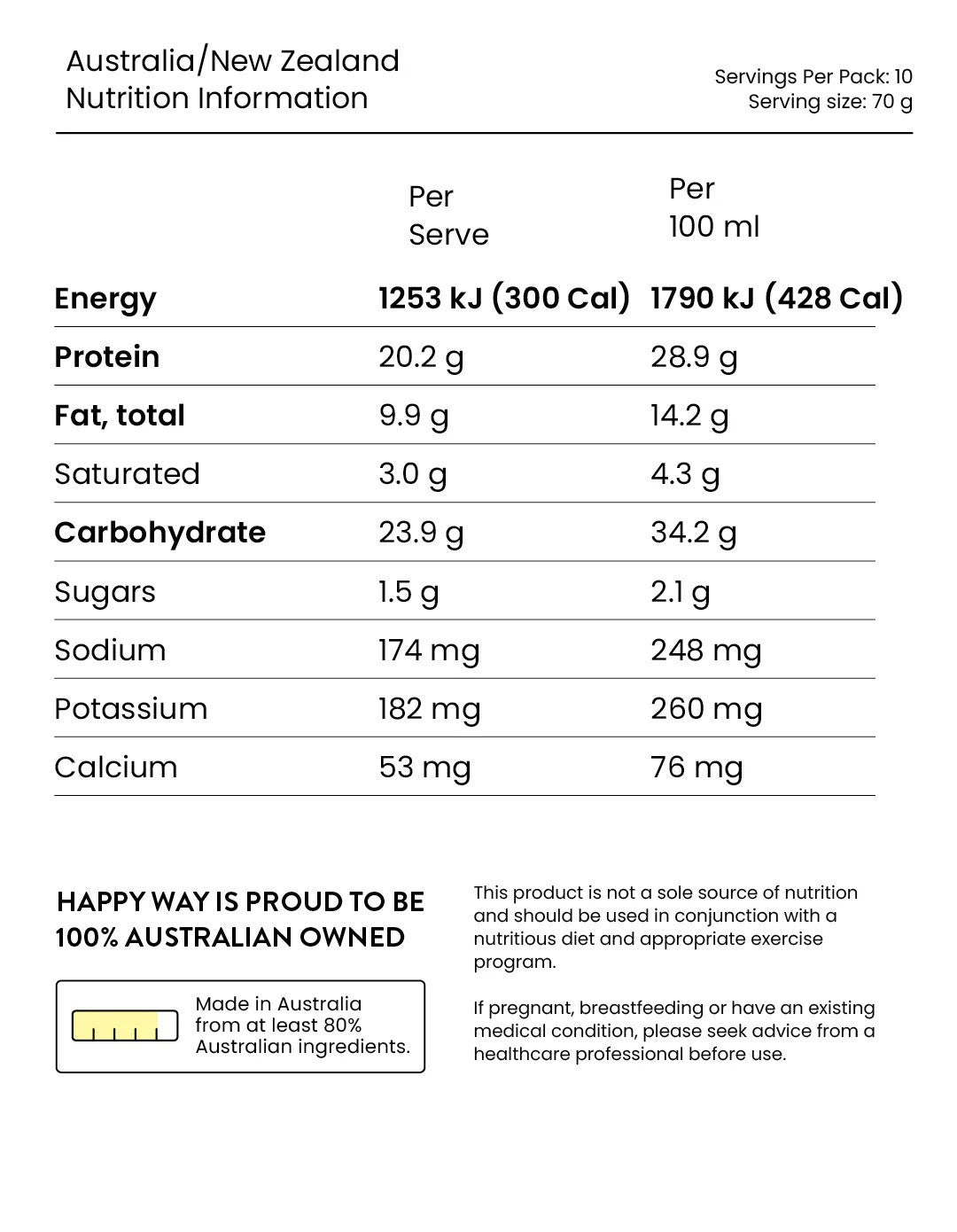 Happy Way Whey Protein Quick Oats Vanilla 700g
