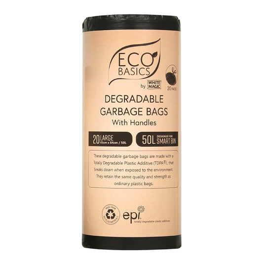 White Magic Eco Basics Garbage Bags Large 20 bags x 50L