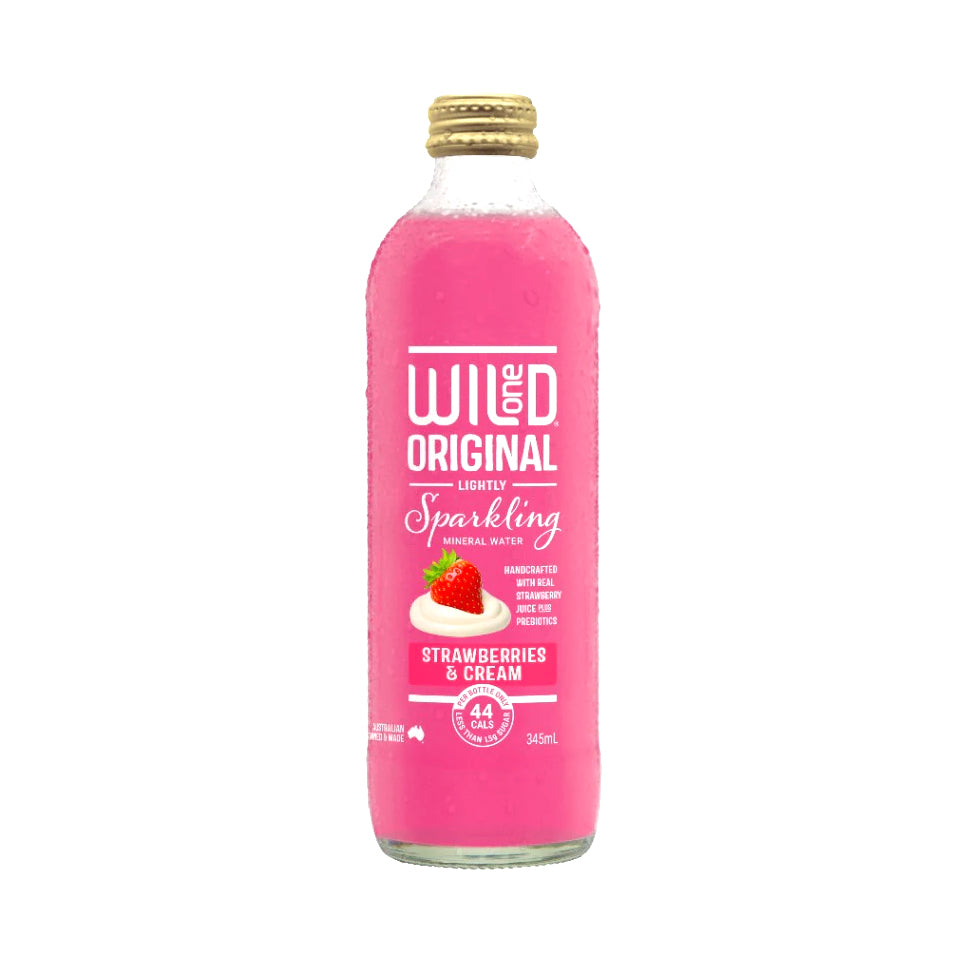 Wild One Sparkling Water Strawberries & Cream 345ml