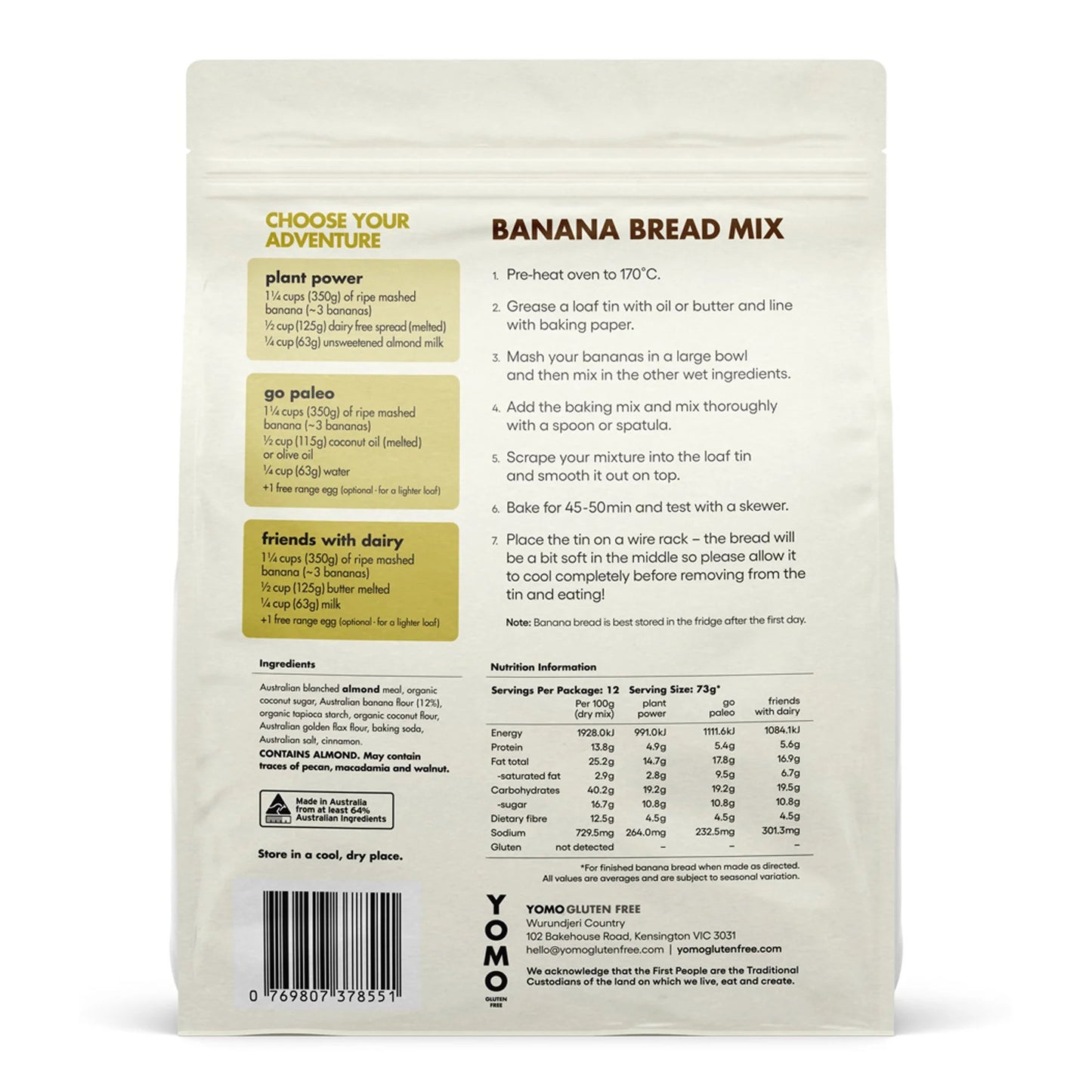 Yomo Banana Bread MIx 370g