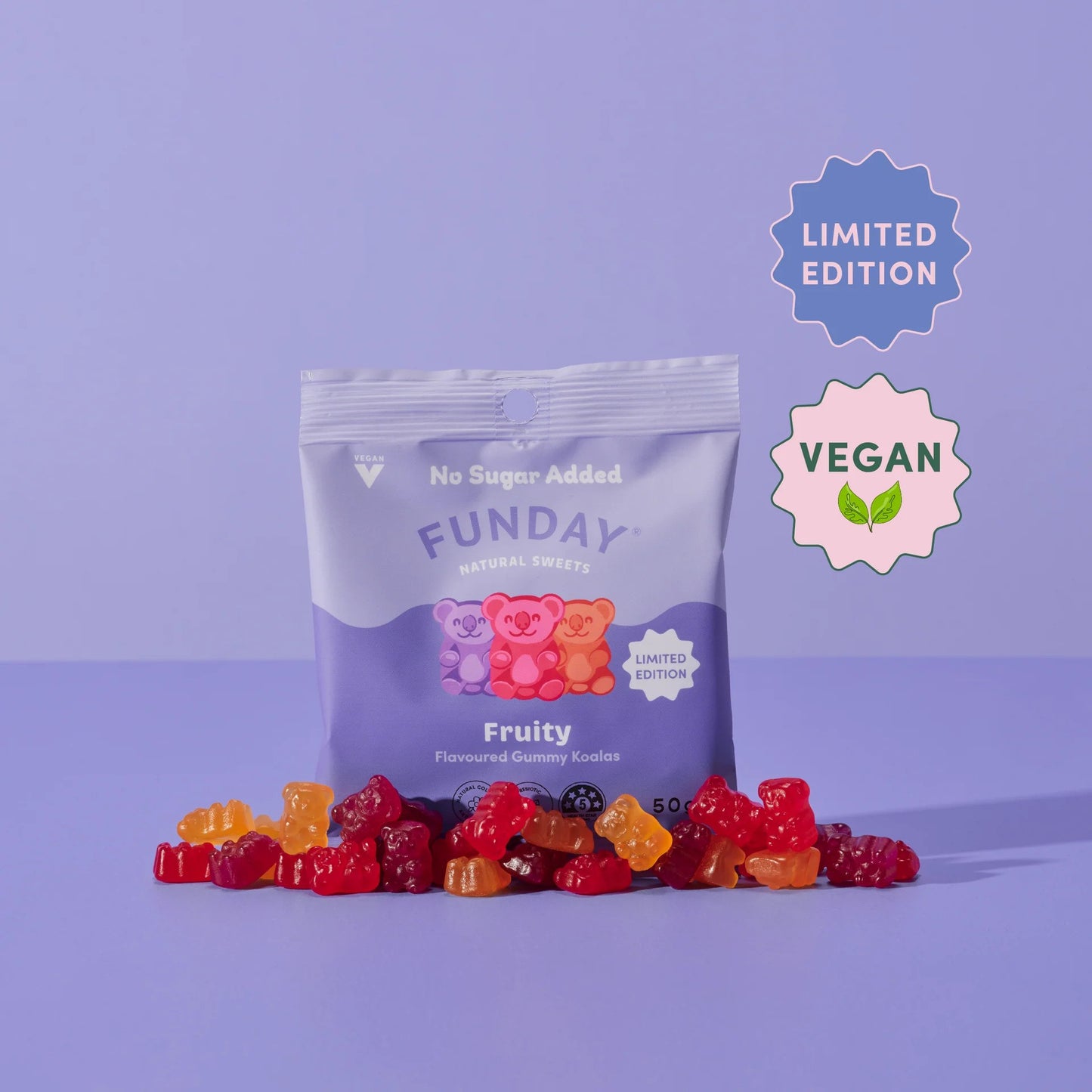 Funday Natural Sweets Fruity Vegan Gummy Koalas 50g