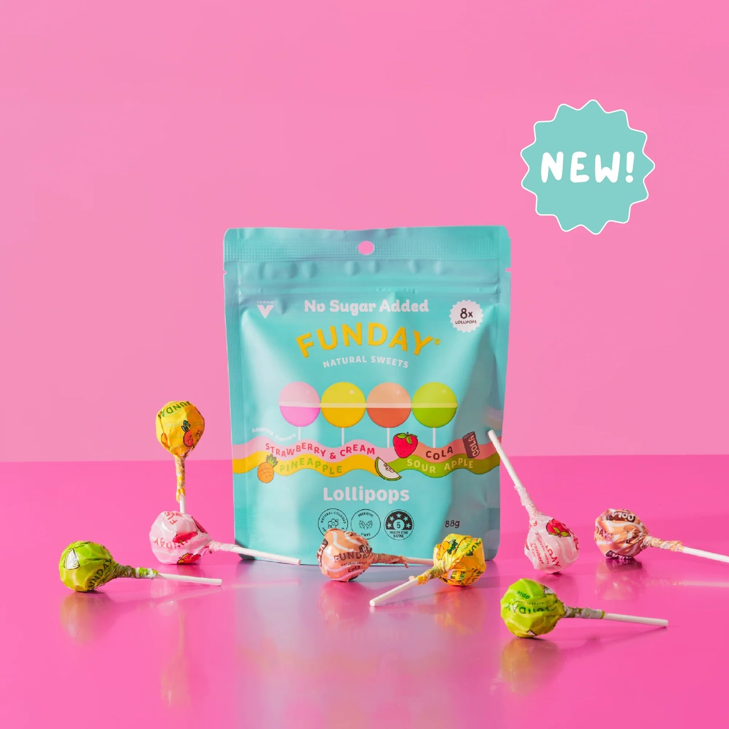 Funday Natural Sweets Lollipops Share Bag