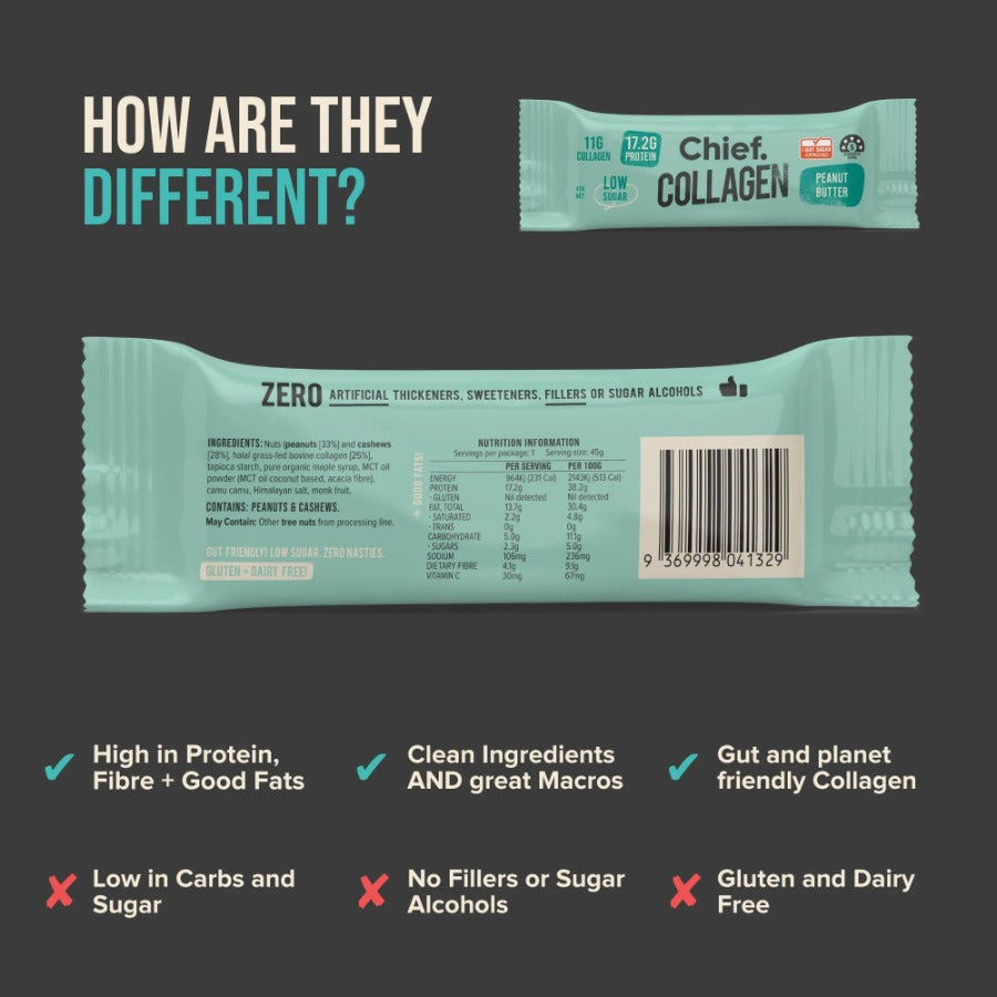Chief. Collagen Protein Bar Peanut Butter 45g