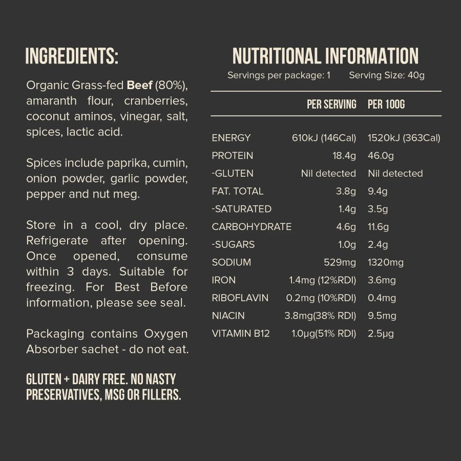 Chief. Traditional Beef Bar 40g