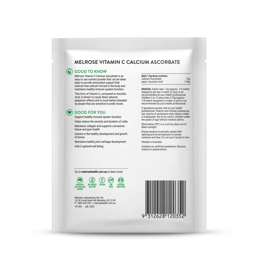 Melrose Vitamin C Calcium Ascorbate Oral Powder Sachet 125g