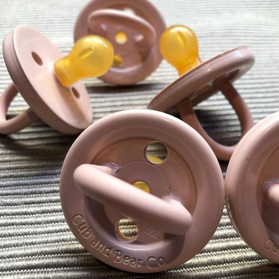 Cub & Bear Co Natural Rubber Dummy Round Teat Small (0-3 Months) Blush Pink Twin Pack