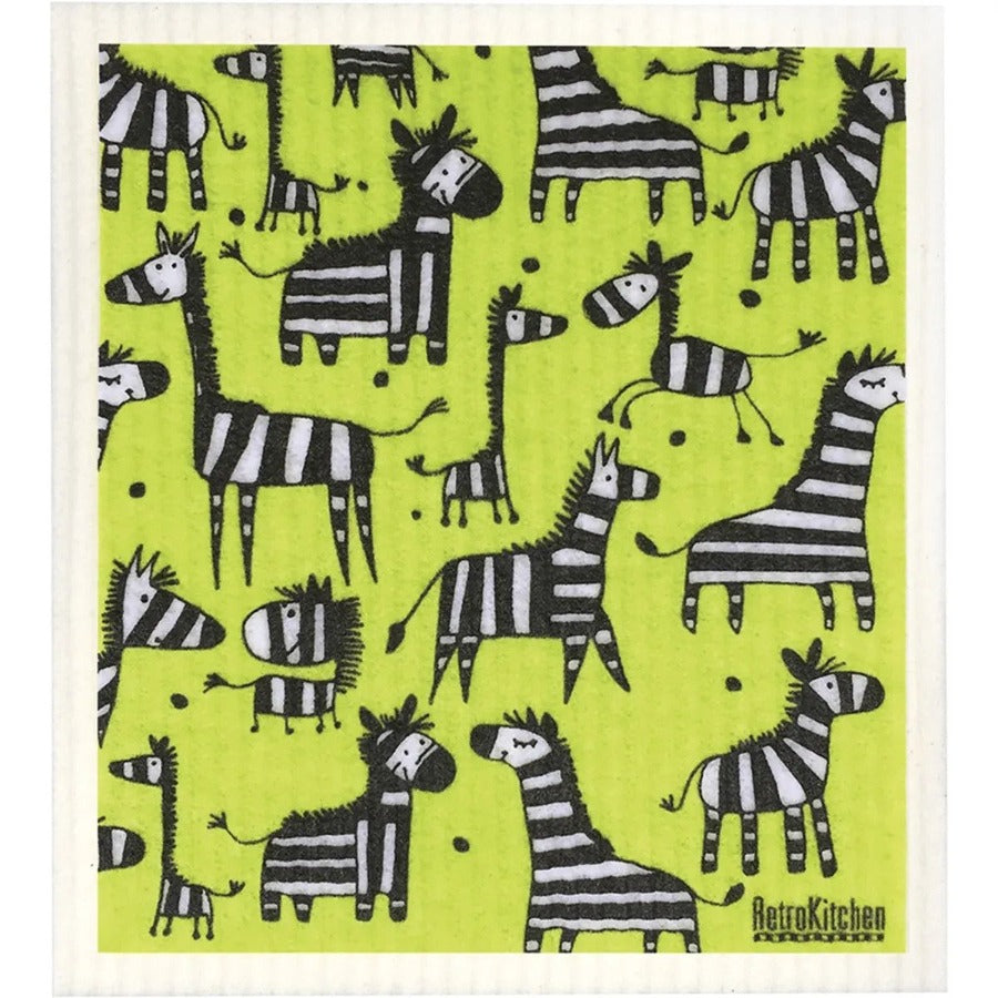 Retro Kitchen Sponge Cloth Zebra