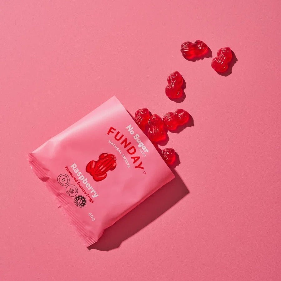 Funday Natural Sweets Raspberry Gummy Frogs 50g