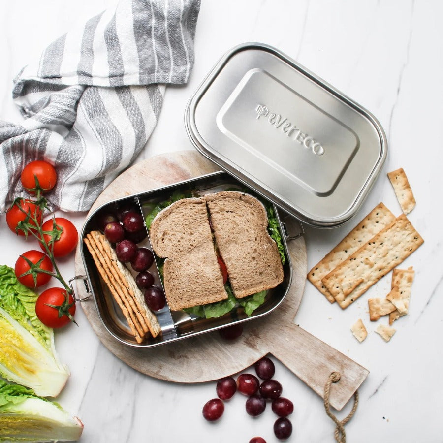 Ever Eco SS Bento Lunch Box - 2 Compartment with Removable Divider