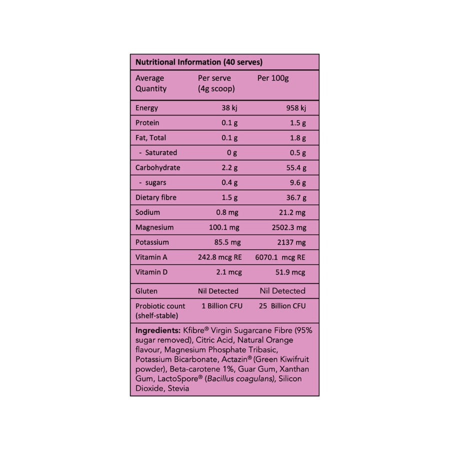 Kfibre Pro Dietary Constipation Support Natural Orange Tub 160g