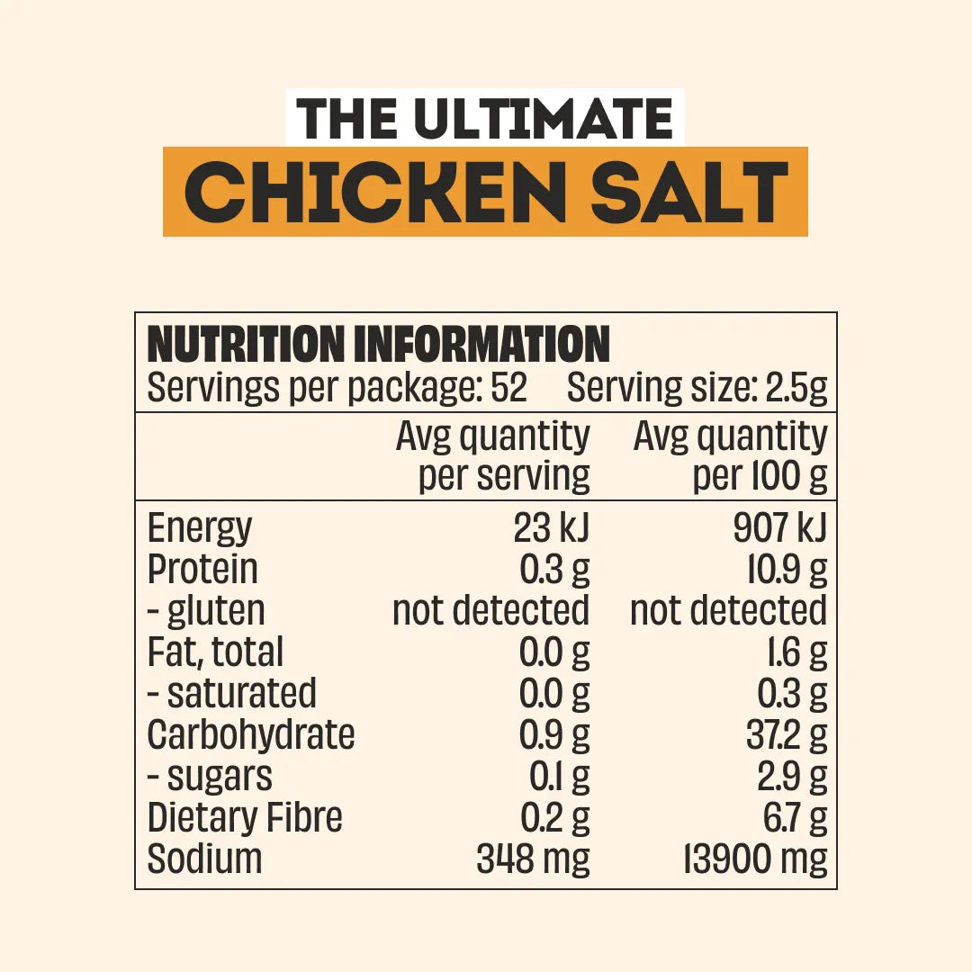 Mingle Chicken Salt nutrition panel