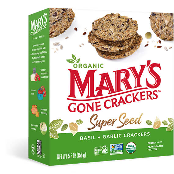 Mary's Gone Crackers Super Seed Basil & Garlic 156g