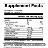 Rise Supps Creatine and Electrolyte Chewables Peach 450g