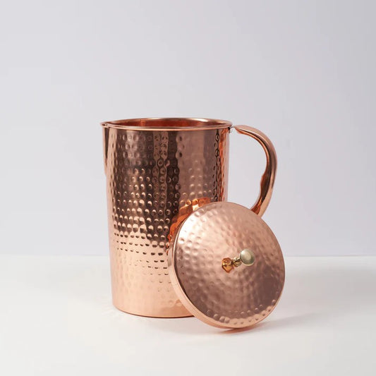 Copper Culture Pure Copper Jug - 2L Hammered Copper Jug