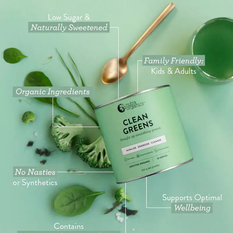 Nutra Organics Organic Clean Greens Straight Up 200g