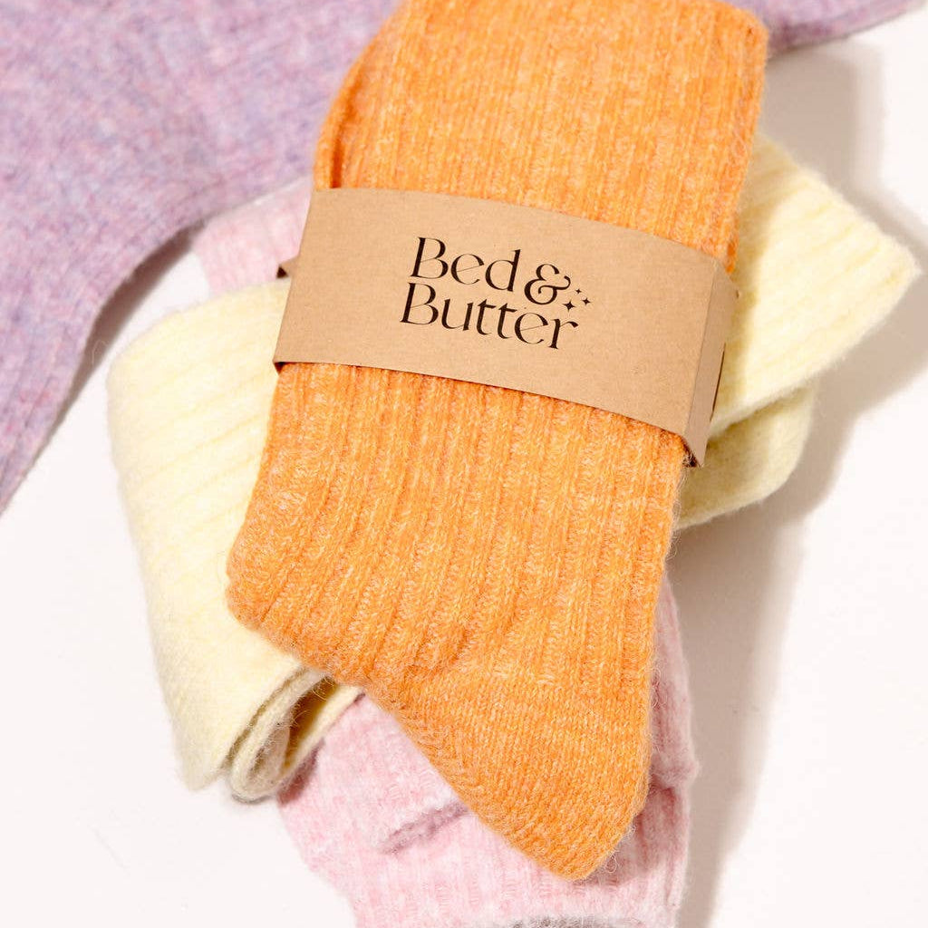 Bed & Butter Comfiest Socks Lite in orange, size L/XL