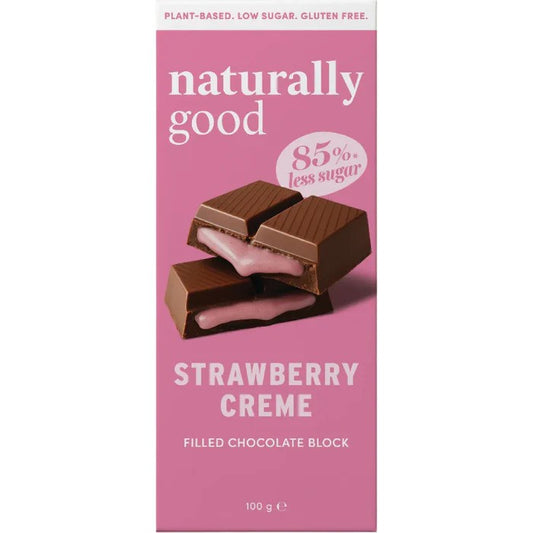 Naturally Good Filled Chocolate Block Strawberry Creme 100g