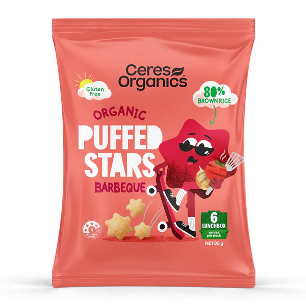 Ceres Organic Puffed Stars BBQ 80g