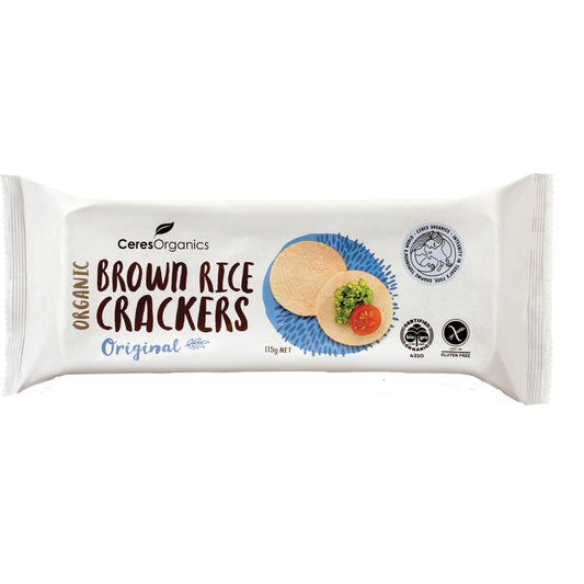 Ceres Organic Brown Rice Crackers Original 115g