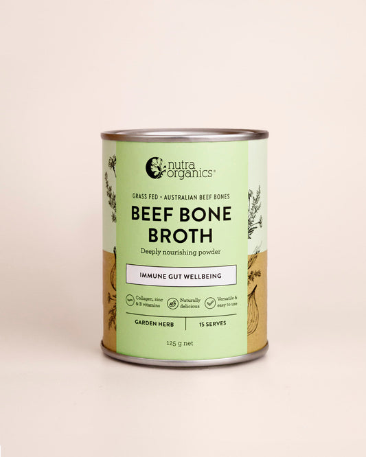 Nutra Naturals Beef Bone Broth Garden Herb 125g front