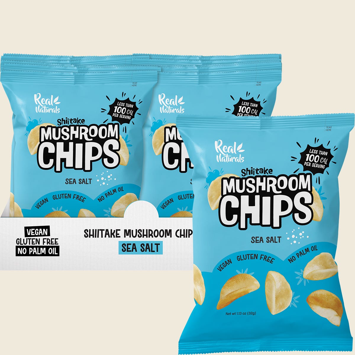 Real Naturals Shiitake Mushroom Chips Sea Salt 32g