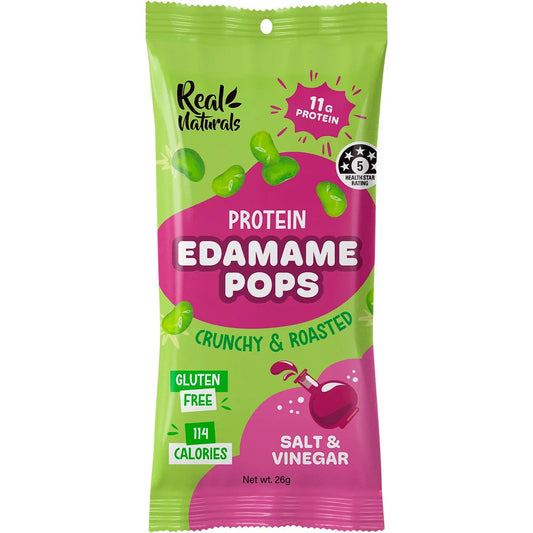 Real Naturals Protein Edamame Pops Salt & Vinegar 26g
