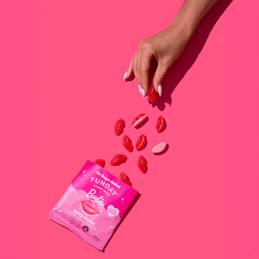 Funday Natural Sweets Limited Edition Barbie Berry Kisses 50g