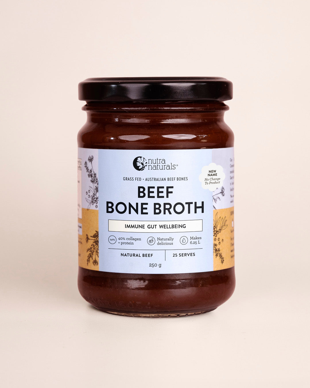 Nutra Naturals Beef Bone Broth Concentrate Natural 250g front