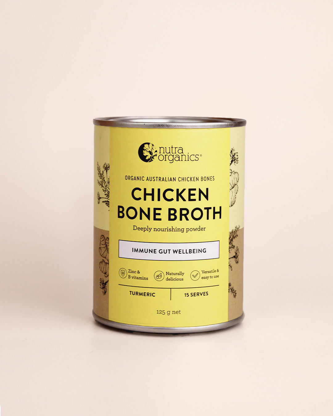 Nutra Naturals Chicken Bone Broth Turmeric 125g front
