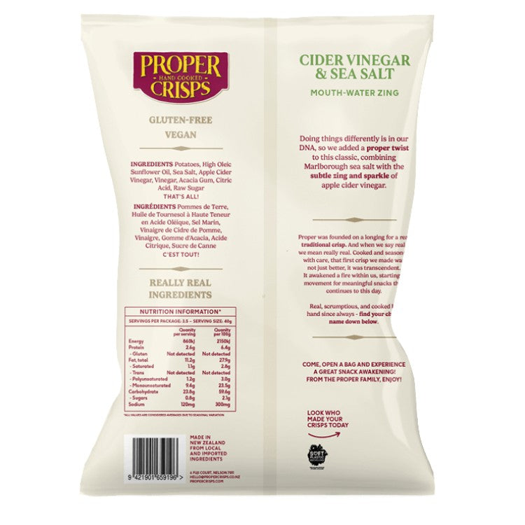Proper Crisps Cider Vinegar 140g