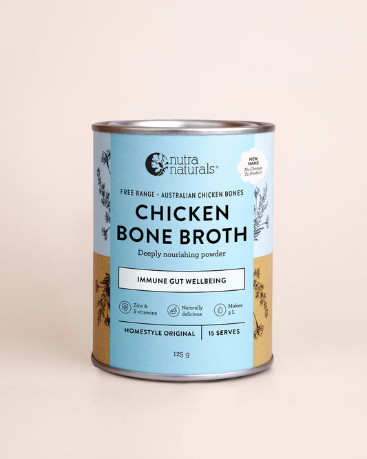 Nutra Naturals Chicken Bone Broth Homestyle Original 125g front
