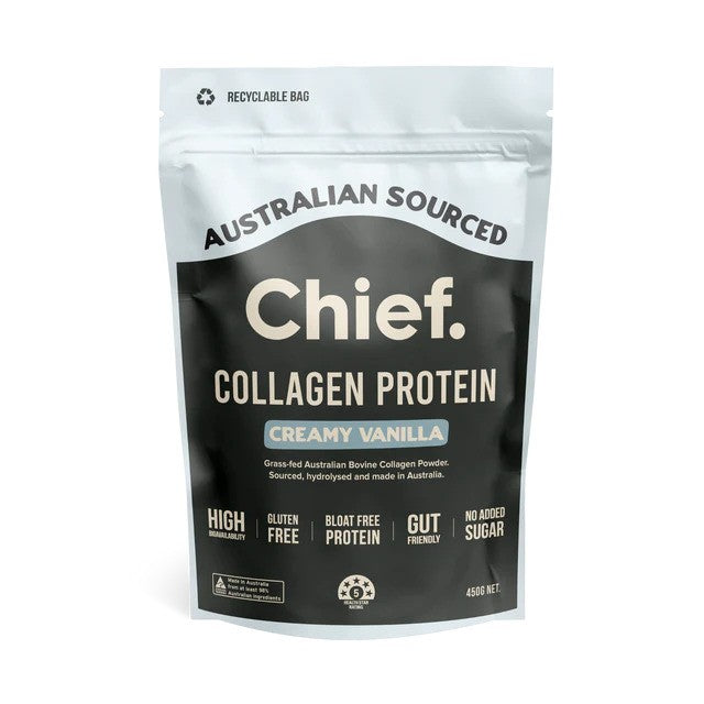 Chief. Grass-fed Collagen Protein Powder Creamy Vanilla 450g