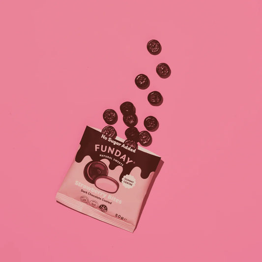 Funday Natural Sweets Dark Chocolate Strawberry Bites 50g